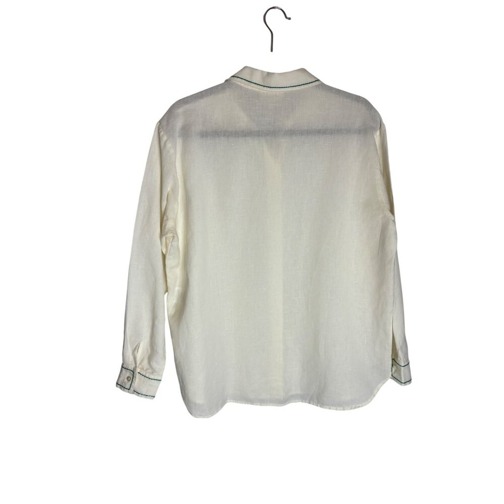Sézane x Lucia Vergara Maxima Shirt Ecru with Embroidery-sz 38 (US 6) - Picture 11 of 14